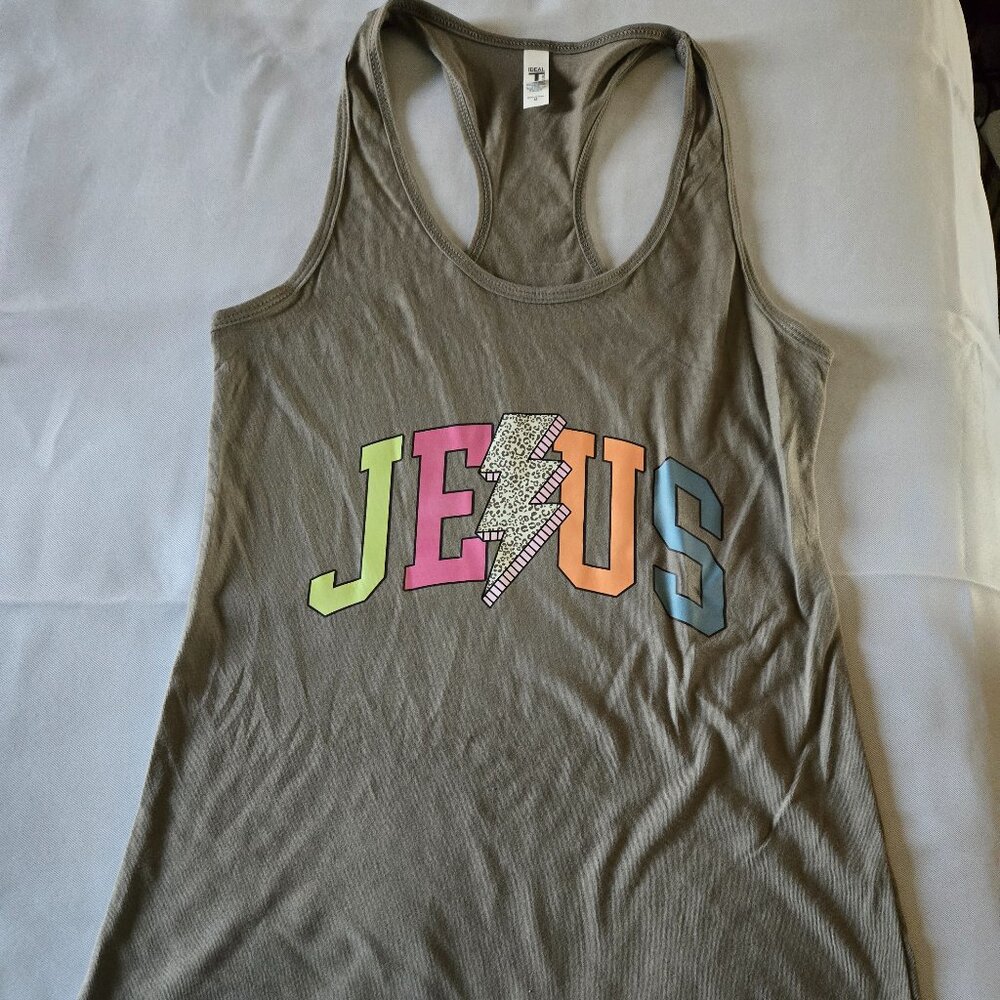 Razor Back Tank Top, Medium, Olive Green